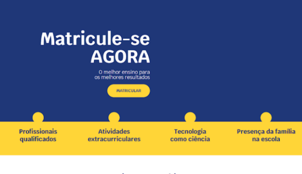 Landing page para matriculas em escolas e cursos