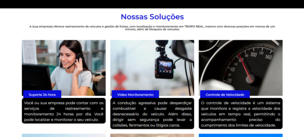 Landing Page para empresa de rastreamento veícular ou monitoramento azul - Image 3