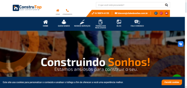 site institucional tema construtora em PHP